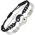 Bracelets de Couple Tai Chi Yin Yang pendentif en alliage chaîne de tresse réglable collier