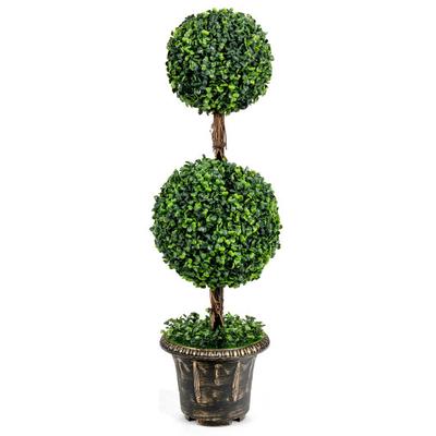 Costway 36 Inch Artificial Double Ball Tree Indoor and Outdoor UV Protection