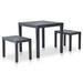 vidaXL Patio Table with 2 Benches Plastic Anthracite