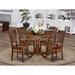 East West Furniture Dinette Set- A Round Dining Room Table with Pedestal and Kitchen Dining Chairs, Mahogany(Pieces Options)