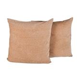 Eider & Ivory™ Elegant Velvet Chenille Fabric Solid Colored Pair Of Pillow Shams 26 X 26" Microfiber/Polyester in Brown | Wayfair