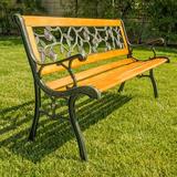 Astoria Grand Quanah Garden Outdoor Bench Wood in Brown | 29 H x 50 W x 17.3 D in | Wayfair 5F8BDD6E585247D7A09EF3812DA3EB73