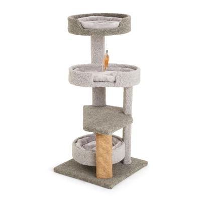 EveryYay Lookout Loft 4-Level Cat Tree Perch with Beds, 43" H