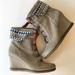 Anthropologie Shoes | Holding Horses Wedge Boots | Color: Gray/Tan | Size: 8