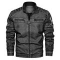 LSSM Casual Fashion Men'S Washed Leather Jacket Fit Motorcycle Jacket Jacket Military Hooded Softshell Fleece Lined Jacket Bomber Flight Jacket Black 4xl