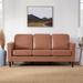 Zipcode Design™ Estep 72.5" Vegan Leather Flared Arm Sofa Faux Leather/Manufactured Wood in Brown | 35.04 H x 72.5 W x 32.68 D in | Wayfair