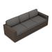 Wade Logan® Buckholtz Patio Sofa w/ Cushions Wood/All - Weather Wicker/Wicker/Rattan/Plastic/Sunbrella® Fabric Included in Brown | Wayfair