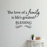 Winston Porter Dodington The Love of a Family is Life's Greatest Blessing Wall Decal Vinyl in Black/Gray | 12 H x 22 W in | Wayfair