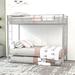 Severn Twin over Twin Standard Bunk Bed w/ Trundle by Mason & Marbles Metal in Gray | 65 H x 41 W x 78 D in | Wayfair