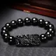 Bracelet Pixiu en obsidienne avec perles en pierre naturelle bracelet de prière bouddhiste