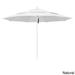 California Umbrella 11' Rd Aluminum Frame, Fiberglass Rib Market Umbrella, Push Open, White Finish, Olefin Fabric