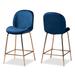 Lander Modern Luxe and Glam Velvet and Metal Counter Stool Set (2pc)