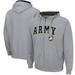 Men's Colosseum Heathered Gray Army Black Knights Arch & Logo 3.0 Full-Zip Hoodie