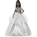 ​Barbie Signature 2021 Holiday Barbie Doll (12-inch, Brunette Braided Hair) in Silver Gown, with Doll Stand and Certificate of Authenticity, Gift for 6 Year Olds and Up