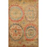 Indoor/ Outdoor Abstract Office Area Rug Hand-knotted Oriental Carpet - 5'11" x 8'10"