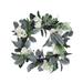 Iced Hydrangeas Blueberries Artificial Christmas Wreath - Unlit 26" - Green