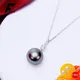 Collier tendance en argent 925 perles rondes pendentif en pierre de Zircon pour femmes