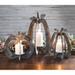 Rosalind Wheeler 3 Piece Metal Floor Lantern Holder Set Metal in Gray | 16 H x 10.5 W x 10.5 D in | Wayfair 3C7E4F0D0886422F88D3E75A27C370BD