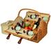 Picnic at Ascot Yorkshire Picnic Basket for Four Wicker or Wood in Brown | 17 H x 13.5 W x 20 D in | Wayfair 710-G