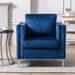 Club Chair - Everly Quinn Modern Velvet Armchair Tufted Button Accent Chair Club Chair w/ Steel Legs for Living Room Bedroom Velvet in Blue | Wayfair