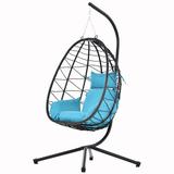 Bay Isle Home™ Kelling Egg Chair Hanging Basket Chair Hammock Chair | 77 H x 37.4 W in | Wayfair ABAE319F5097431195B63700FA2D3BC4