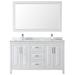 Wyndham Collection Daria 60" Double Bathroom Vanity Set w/ Mirror Wood/Marble in Gray | 35.75 H x 60 W x 22 D in | Wayfair WCV252560DKGCMUNSM58