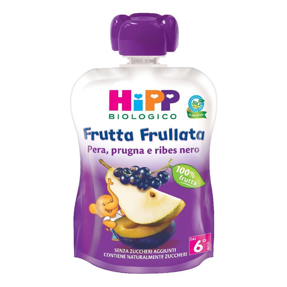 HiPP Frutta Frullata Pera Prugna e Ribes Nero 90 g Sciroppo