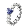 Huitan – bagues en forme de cœur bleu pour femmes bijoux tendance accessoires élégants pour