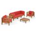 Oana Outdoor 5-seat Acacia Sofa and Club Chair Chat Set by Christopher Knight Home