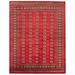 ECARPETGALLERY Hand-knotted Finest Peshawar Bokhara Dark Red Wool Rug - 8'2 x 10'6
