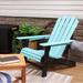 All-Weather Turquoise/Black Outdoor Adirondack Chair with Drink Holder