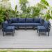 LeisureMod Chelsea 6-Piece Patio Set in Black Aluminum with Cushions