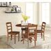 42" Drop Leaf Dining Table with 4 Ladderback Chairs - 5 Piece Set