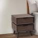 28 Inch Wooden Nightstand with 2 Drawers, Brown