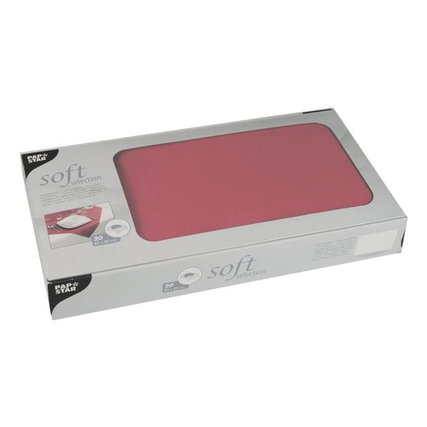 Papstar Vlies Mitteldecke 80 x 80 cm gefaltet einfarbig 20 Stück »soft selection« rot, 80 cm Image