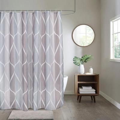 Randolph Morris Geometric Fabric Shower Curtain RMSK-725C72-GY