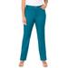 Plus Size Women's Sateen Stretch Pant by Catherines in Deep Teal (Size 30 W)