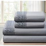 Red Barrel Studio® Kyllian Lace Embelished Pillowcase Sheet Set Microfiber/Polyester in Gray | Queen | Wayfair D9CD1B4434494CCE93F24D7BFC81C098