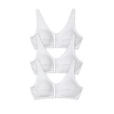 Plus Size Women's 3-Pack Front-Close Cotton Wireless Bra by Comfort Choice in White Pack (Size 46 G)