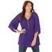 Plus Size Women's Bejeweled Pleated Blouse by Catherines in Deep Grape (Size 3XWP)