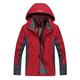 moroess mens waterproof jackets Detachable hat is waterproof and weatherproof mens jackets (red-L)