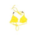 Swimsuit Top Yellow Print Halter Swimwear - Women's Size Small