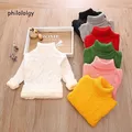 PHILOLOGY – pull-over en tricot épais à col roulé couleur pure en peluche pour enfant et garçon