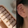 Boucles d'oreilles en argent regardé S925 pour femmes croix papillon carillon en cristal