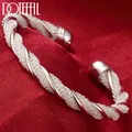 DOTEFFIL – Bracelet en argent Sterling 925 pour femme et homme maille large tressée chaîne Bijoux