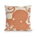 Liora Manne Frontporch Octopus Indoor/Outdoor Pillow Coral 18" Square