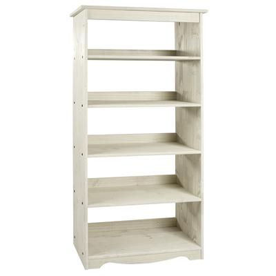 Wood Bookcase White Distressed | Furniture Dash