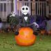 Gemmy Airblown Nightmare Before Christmas Jack on Pumpkin Disney, 3.5 ft Tall, Multicolored