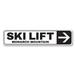 Lizton Sign Shop, Inc Ski Lift Arrow Aluminum Sign Metal in Black/Gray/White | 4 H x 18 W x 0.04 D in | Wayfair 1990-A418