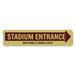 Lizton Sign Shop, Inc Stadium Entrance Arrow Aluminum Sign Metal in Gray/Red/Yellow | 6 H x 24 W x 0.063 D in | Wayfair 1929-A624